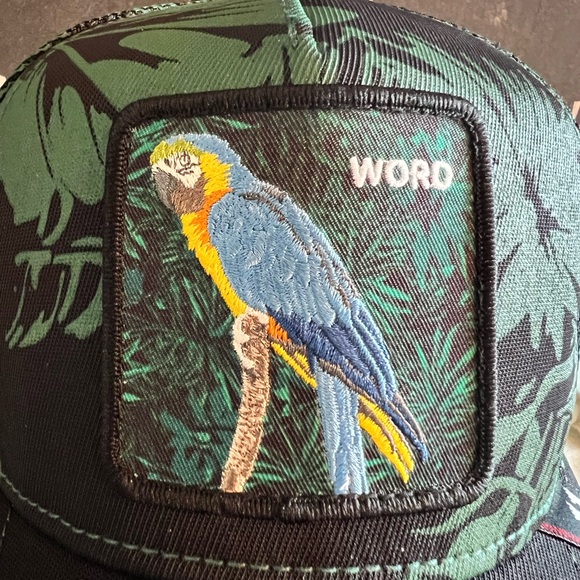 Goorin Bros Trucker Hat WORD PARROT Green Jungle NEW WITH TAG LIMITED EDITION - Picture 5 of 6